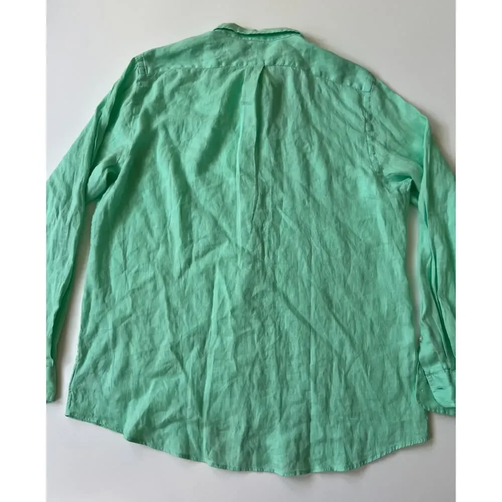 Polo Ralph Lauren Slim Fit Long Sleeve Linen Button Down Shirt Men's 2XL